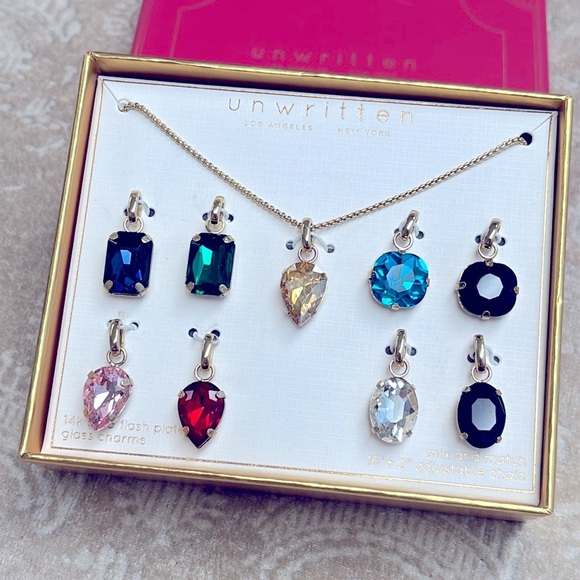 Brand New Unwritten 14K Gold Flash Plated Interchangeable Charm Necklace Set - Picture 7 of 14